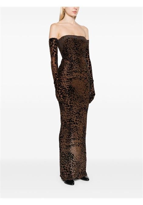 Abito con stampa leopardata in marrone Alex perry - donna ALEX PERRY | D1367TBCC